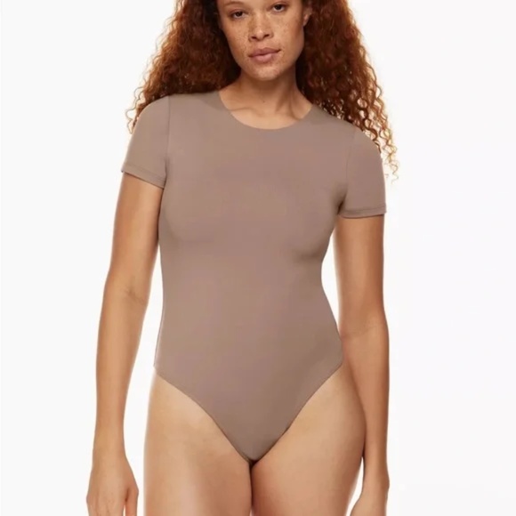 Aritzia Balaton Fluent Taupe Bodysuit Size Small - Picture 1 of 4